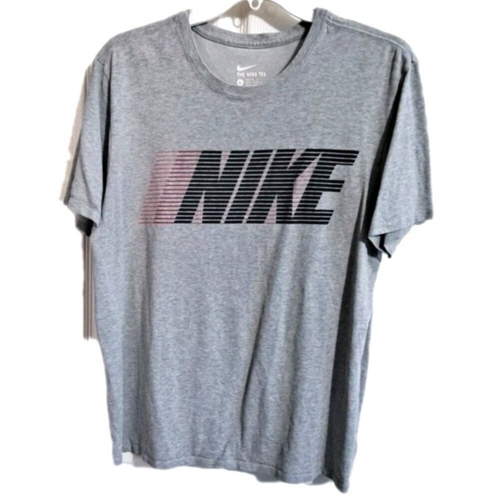 The Nike Tee Large Athletic Cut Gray Short Sleeve T-Shirt